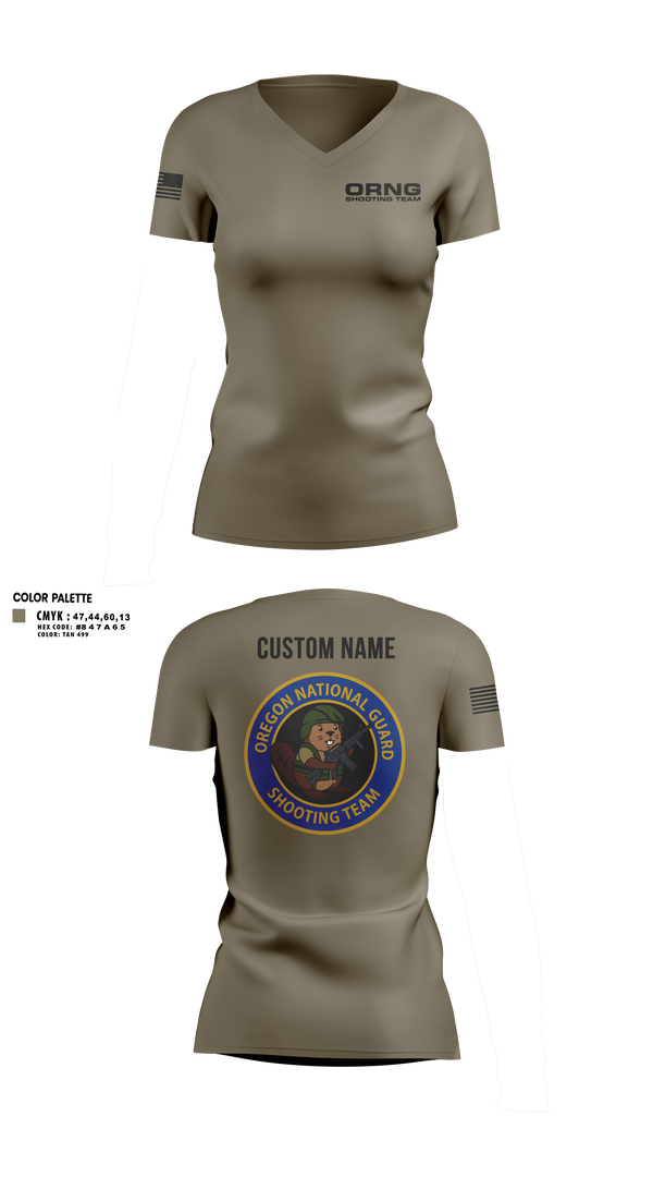 Womens Short Sleeve Vneck Shirt, Oregon national guard shooting team, Army, Teamtime, Team time, sublimation, custom sports apparel, team uniforms, spirit wear, spiritwear, sports uniforms, custom shirts, team store, custom team store, fundraiser sports, apparel fundraiser