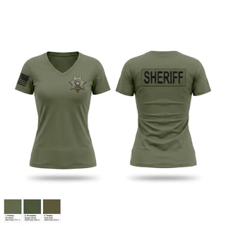 Womens Short Sleeve Vneck Shirt, Shoshone County sheriffs office, Police, Teamtime, Team time, sublimation, custom sports apparel, team uniforms, spirit wear, spiritwear, sports uniforms, custom shirts, team store, custom team store, fundraiser sports, apparel fundraiser