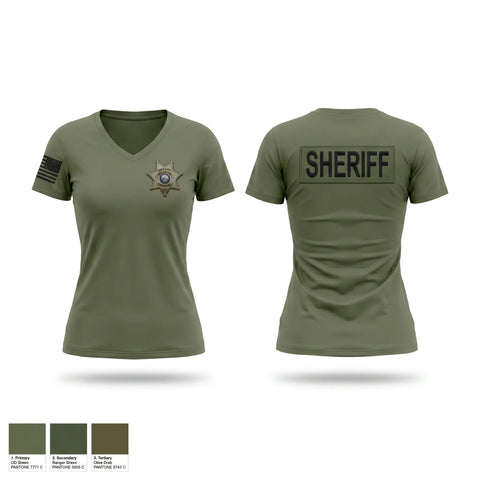 Womens Short Sleeve Vneck Shirt, Shoshone County sheriffs office, Police, Teamtime, Team time, sublimation, custom sports apparel, team uniforms, spirit wear, spiritwear, sports uniforms, custom shirts, team store, custom team store, fundraiser sports, apparel fundraiser