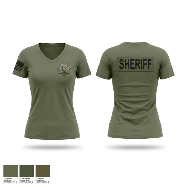 Womens Short Sleeve Vneck Shirt, Shoshone County sheriffs office, Police, Teamtime, Team time, sublimation, custom sports apparel, team uniforms, spirit wear, spiritwear, sports uniforms, custom shirts, team store, custom team store, fundraiser sports, apparel fundraiser