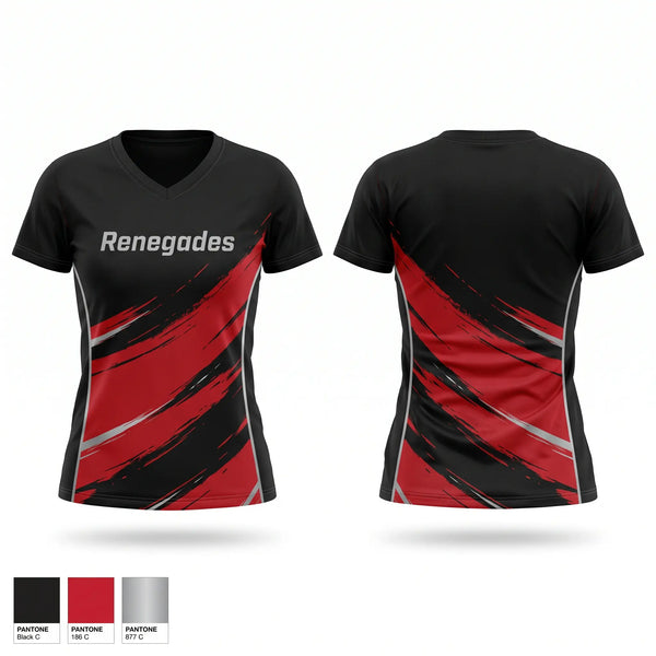 Womens Short Sleeve Vneck Shirt, Renegades, Softball, Teamtime, Team time, sublimation, custom sports apparel, team uniforms, spirit wear, spiritwear, sports uniforms, custom shirts, team store, custom team store, fundraiser sports, apparel fundraiser