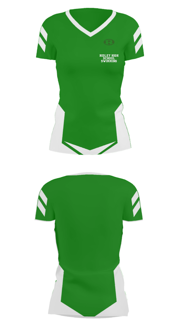 Women's Short Sleeve Vneck Shirt, Ridley High School Swimming, Swimming, Teamtime, Team time, sublimation, custom sports apparel, team uniforms, spirit wear, spiritwear, sports uniforms, custom shirts, team store, custom team store, fundraiser sports, apparel fundraiser
