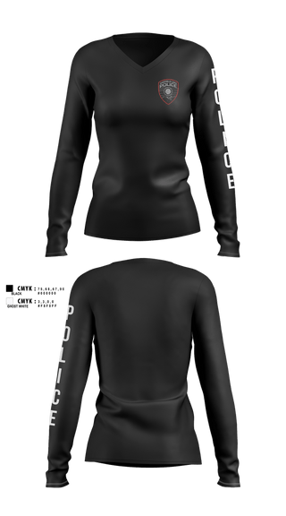 Womens Long Sleeve Vneck Shirt, SLPD, Police, Teamtime, Team time, sublimation, custom sports apparel, team uniforms, spirit wear, spiritwear, sports uniforms, custom shirts, team store, custom team store, fundraiser sports, apparel fundraiser