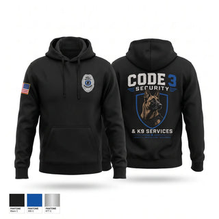 Hoodie, Code 3 Security, Police, Teamtime, Team time, sublimation, custom sports apparel, team uniforms, spirit wear, spiritwear, sports uniforms, custom shirts, team store, custom team store, fundraiser sports, apparel fundraiser