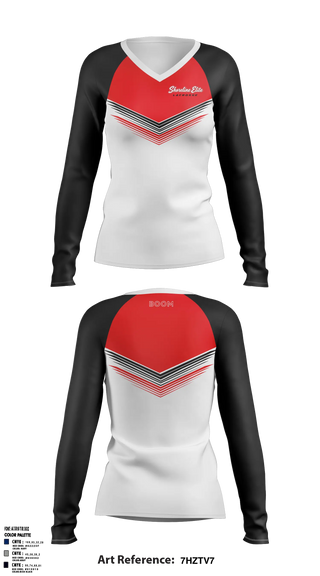 Womens Long Sleeve Vneck Shirt, Shoreline Elite, Men's Lacrosse, Teamtime, Team time, sublimation, custom sports apparel, team uniforms, spirit wear, spiritwear, sports uniforms, custom shirts, team store, custom team store, fundraiser sports, apparel fundraiser