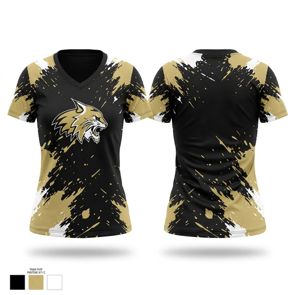 Neosho Wildcats Women's Short Sleeve V-neck Shirt - 1