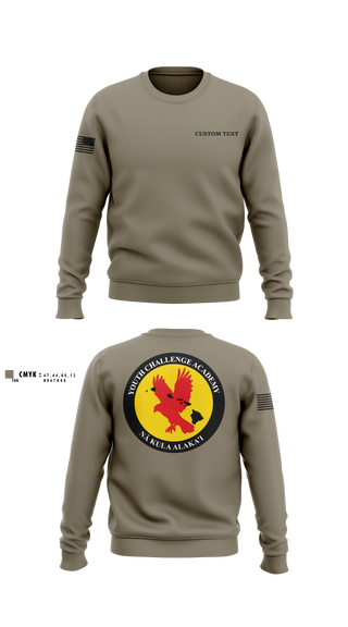 Crew Neck Sweatshirt, Youth Challenge Academy, National Guard, Teamtime, Team time, sublimation, custom sports apparel, team uniforms, spirit wear, spiritwear, sports uniforms, custom shirts, team store, custom team store, fundraiser sports, apparel fundraiser