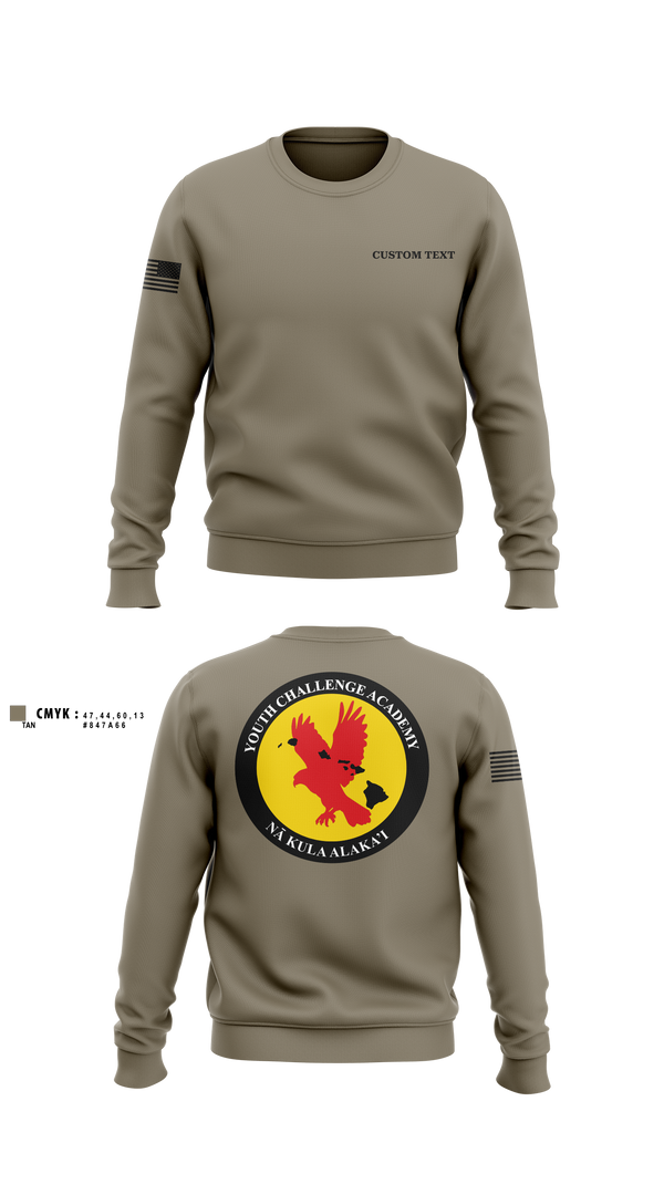 Crew Neck Sweatshirt, Youth Challenge Academy, National Guard, Teamtime, Team time, sublimation, custom sports apparel, team uniforms, spirit wear, spiritwear, sports uniforms, custom shirts, team store, custom team store, fundraiser sports, apparel fundraiser