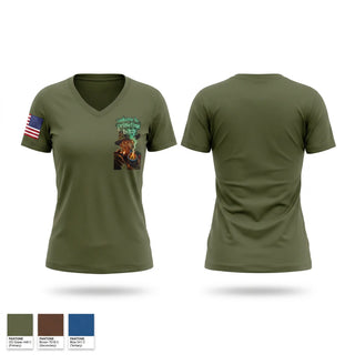 Womens Short Sleeve Vneck Shirt, Oklahoma veterans, Army, Teamtime, Team time, sublimation, custom sports apparel, team uniforms, spirit wear, spiritwear, sports uniforms, custom shirts, team store, custom team store, fundraiser sports, apparel fundraiser