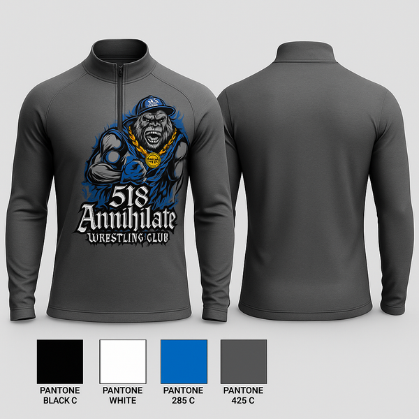 Quarter Zip Jacket, 518 Annihilate Wrestling Club, Wrestling, Teamtime, Team time, sublimation, custom sports apparel, team uniforms, spirit wear, spiritwear, sports uniforms, custom shirts, team store, custom team store, fundraiser sports, apparel fundraiser