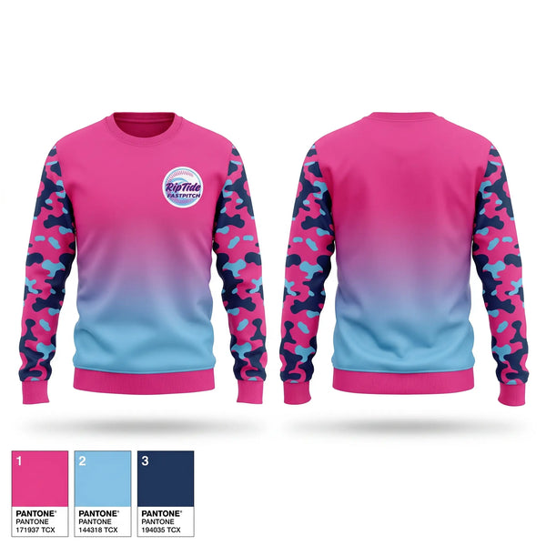 Crew Neck Sweatshirt, Pompano Beach Riptide, Softball, Teamtime, Team time, sublimation, custom sports apparel, team uniforms, spirit wear, spiritwear, sports uniforms, custom shirts, team store, custom team store, fundraiser sports, apparel fundraiser