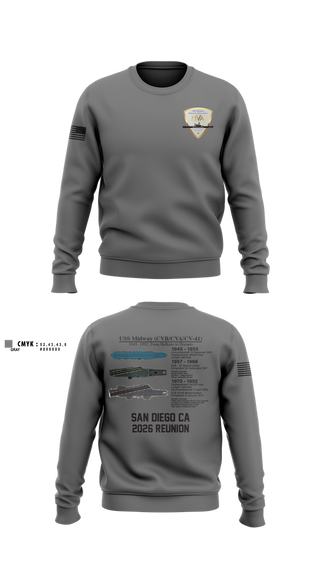 Crew Neck Sweatshirt, Midway Veterans' Association, , Teamtime, Team time, sublimation, custom sports apparel, team uniforms, spirit wear, spiritwear, sports uniforms, custom shirts, team store, custom team store, fundraiser sports, apparel fundraiser