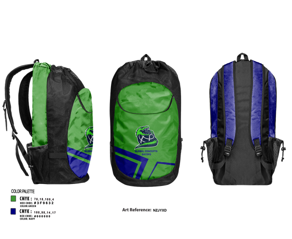 Gear Bag, Global Concepts Gators, Spirit Store, Teamtime, Team time, sublimation, custom sports apparel, team uniforms, spirit wear, spiritwear, sports uniforms, custom shirts, team store, custom team store, fundraiser sports, apparel fundraiser