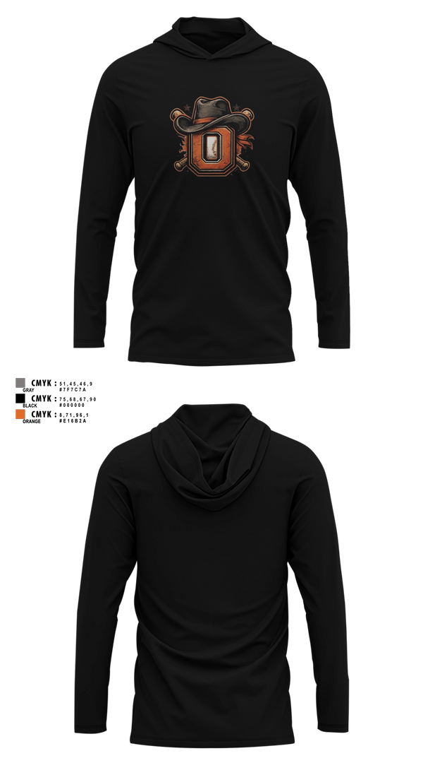 Long Sleeve hooded sunshirt, Oxford Outlaws, Baseball, Teamtime, Team time, sublimation, custom sports apparel, team uniforms, spirit wear, spiritwear, sports uniforms, custom shirts, team store, custom team store, fundraiser sports, apparel fundraiser