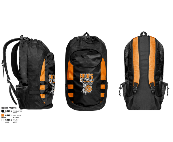Gear Bag, Hoops 4 Hunger, Men's Basketball, Teamtime, Team time, sublimation, custom sports apparel, team uniforms, spirit wear, spiritwear, sports uniforms, custom shirts, team store, custom team store, fundraiser sports, apparel fundraiser