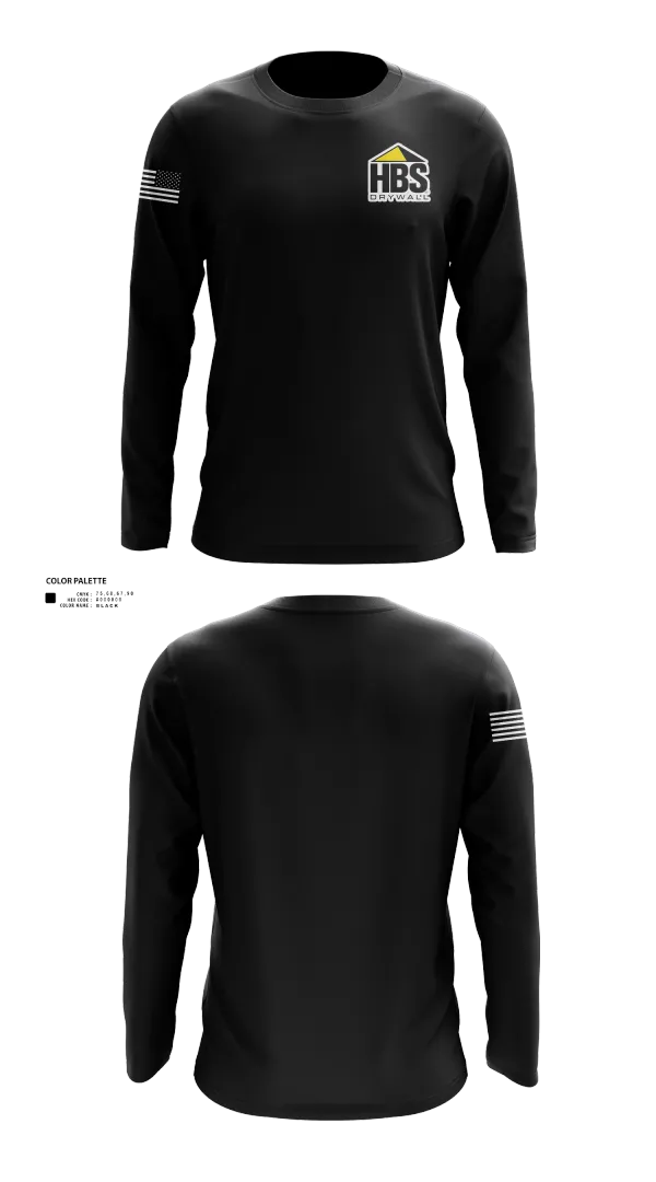 Long Sleeve Performance Shirt, HBS Drywall, LLC, , Teamtime, Team time, sublimation, custom sports apparel, team uniforms, spirit wear, spiritwear, sports uniforms, custom shirts, team store, custom team store, fundraiser sports, apparel fundraiser