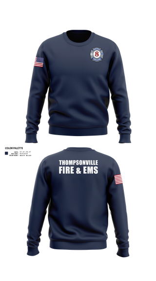 Crew Neck Sweatshirt, Thompsonville Fire & EMS, Fire Department, Teamtime, Team time, sublimation, custom sports apparel, team uniforms, spirit wear, spiritwear, sports uniforms, custom shirts, team store, custom team store, fundraiser sports, apparel fundraiser