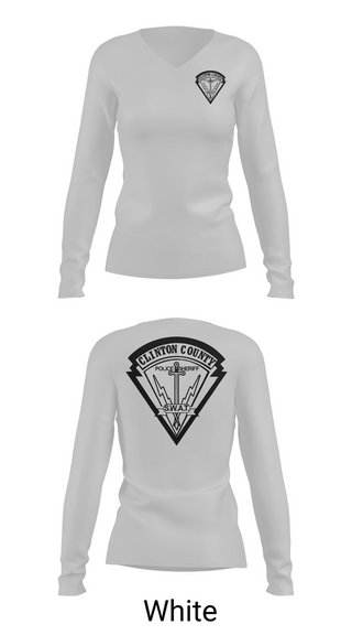 Womens Long Sleeve Vneck Shirt, Clinton County SWAT, Police, Teamtime, Team time, sublimation, custom sports apparel, team uniforms, spirit wear, spiritwear, sports uniforms, custom shirts, team store, custom team store, fundraiser sports, apparel fundraiser