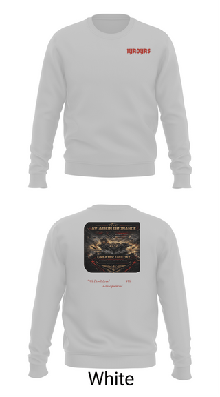 Crew Neck Sweatshirt, Aviation Ordinance AAO CH.69, Navy, Teamtime, Team time, sublimation, custom sports apparel, team uniforms, spirit wear, spiritwear, sports uniforms, custom shirts, team store, custom team store, fundraiser sports, apparel fundraiser