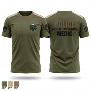 Old School Cotton Feel Shirt, Muscogee Nation Police Tactical Medical team, Police, Teamtime, Team time, sublimation, custom sports apparel, team uniforms, spirit wear, spiritwear, sports uniforms, custom shirts, team store, custom team store, fundraiser sports, apparel fundraiser