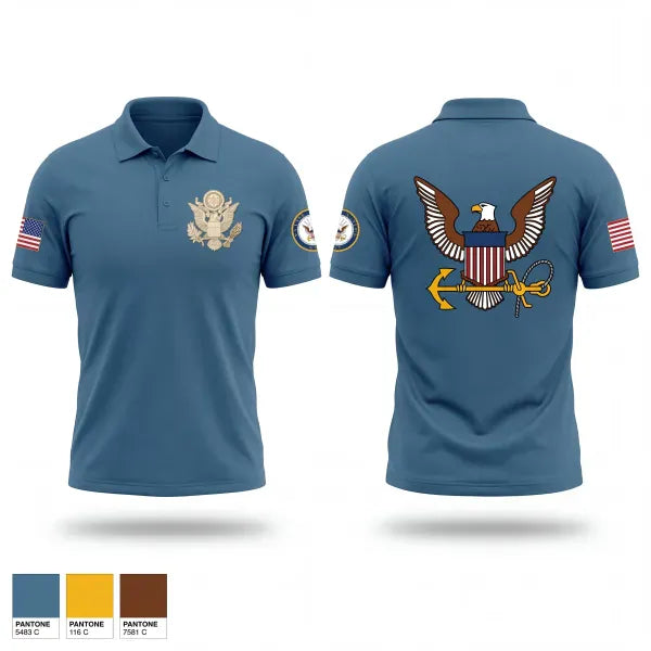Short Sleeve Performance Polo, Christiana high school NJROTC, Navy, Teamtime, Team time, sublimation, custom sports apparel, team uniforms, spirit wear, spiritwear, sports uniforms, custom shirts, team store, custom team store, fundraiser sports, apparel fundraiser