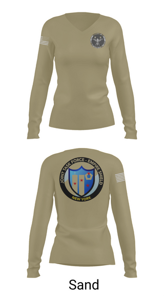 Womens Long Sleeve Vneck Shirt, Empire Shield, , Teamtime, Team time, sublimation, custom sports apparel, team uniforms, spirit wear, spiritwear, sports uniforms, custom shirts, team store, custom team store, fundraiser sports, apparel fundraiser