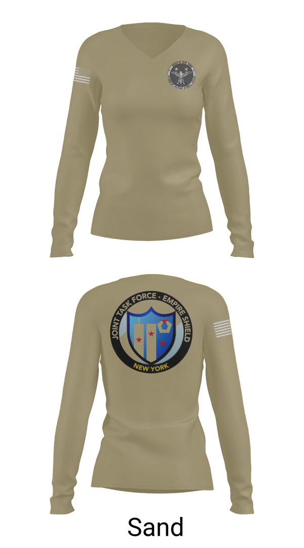 Womens Long Sleeve Vneck Shirt, Empire Shield, , Teamtime, Team time, sublimation, custom sports apparel, team uniforms, spirit wear, spiritwear, sports uniforms, custom shirts, team store, custom team store, fundraiser sports, apparel fundraiser