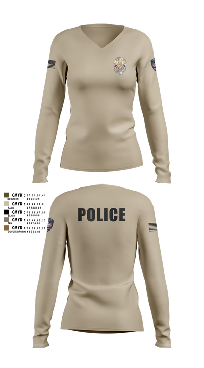 Miami Police Department 44557573 Women's Long Sleeve V-neck Shirt - 5