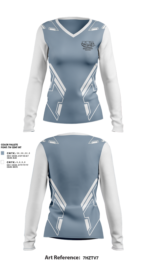 Womens Long Sleeve Vneck Shirt, Wakefield Bombers Volleyball, Women's Volleyball, Teamtime, Team time, sublimation, custom sports apparel, team uniforms, spirit wear, spiritwear, sports uniforms, custom shirts, team store, custom team store, fundraiser sports, apparel fundraiser