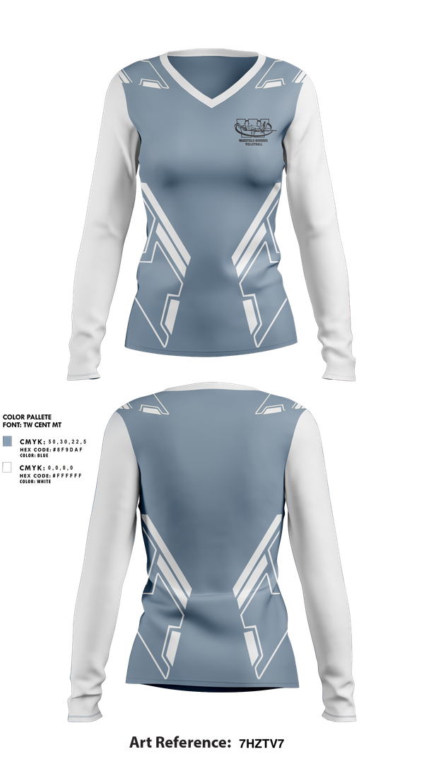 Womens Long Sleeve Vneck Shirt, Wakefield Bombers Volleyball, Women's Volleyball, Teamtime, Team time, sublimation, custom sports apparel, team uniforms, spirit wear, spiritwear, sports uniforms, custom shirts, team store, custom team store, fundraiser sports, apparel fundraiser