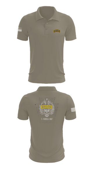 Short Sleeve Performance Polo, HHC 1/109th INF, Army, Teamtime, Team time, sublimation, custom sports apparel, team uniforms, spirit wear, spiritwear, sports uniforms, custom shirts, team store, custom team store, fundraiser sports, apparel fundraiser