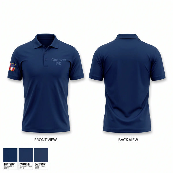 Short Sleeve Performance Polo, Conover PD, Police, Teamtime, Team time, sublimation, custom sports apparel, team uniforms, spirit wear, spiritwear, sports uniforms, custom shirts, team store, custom team store, fundraiser sports, apparel fundraiser