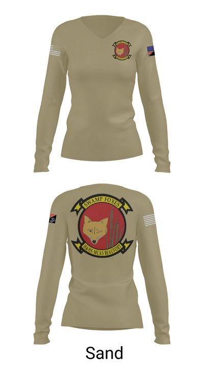 Headquarters & Headquarters Squadron 11394515 Women's Long Sleeve V-neck Shirt - 97