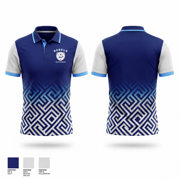 Short Sleeve Performance Polo, Rebels, Women's Soccer, Teamtime, Team time, sublimation, custom sports apparel, team uniforms, spirit wear, spiritwear, sports uniforms, custom shirts, team store, custom team store, fundraiser sports, apparel fundraiser