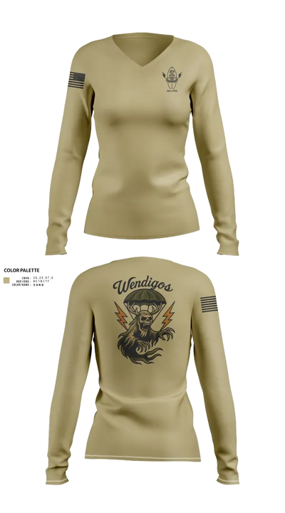 301 76362745 Women's Long Sleeve V-neck Shirt - 23