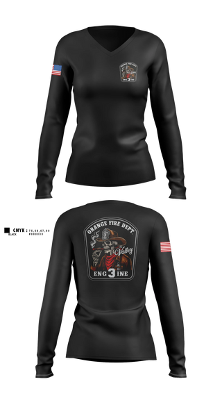 Womens Long Sleeve Vneck Shirt, Tour 4, Fire Department, Teamtime, Team time, sublimation, custom sports apparel, team uniforms, spirit wear, spiritwear, sports uniforms, custom shirts, team store, custom team store, fundraiser sports, apparel fundraiser