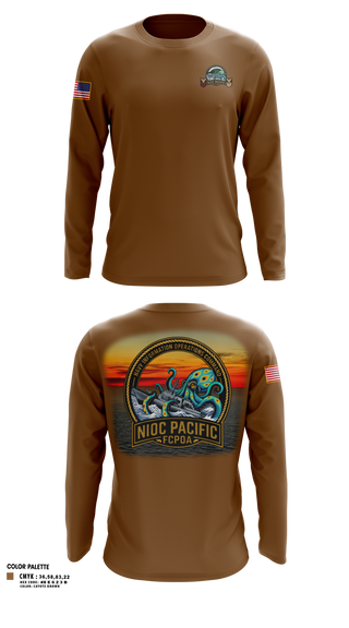 Long Sleeve Performance Shirt, NIOC Pacific FCPOA, Navy, Teamtime, Team time, sublimation, custom sports apparel, team uniforms, spirit wear, spiritwear, sports uniforms, custom shirts, team store, custom team store, fundraiser sports, apparel fundraiser