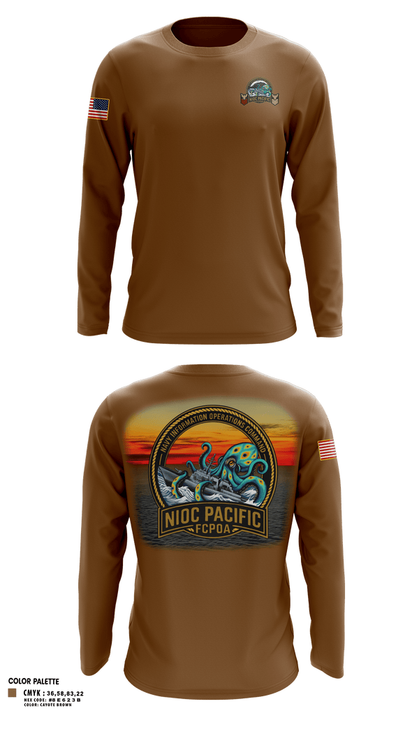 Long Sleeve Performance Shirt, NIOC Pacific FCPOA, Navy, Teamtime, Team time, sublimation, custom sports apparel, team uniforms, spirit wear, spiritwear, sports uniforms, custom shirts, team store, custom team store, fundraiser sports, apparel fundraiser