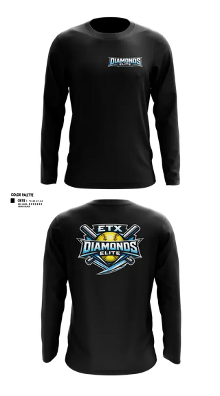 Long Sleeve Performance Shirt, ETX Diamonds Elite, Softball, Teamtime, Team time, sublimation, custom sports apparel, team uniforms, spirit wear, spiritwear, sports uniforms, custom shirts, team store, custom team store, fundraiser sports, apparel fundraiser