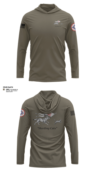 Long Sleeve Performance Shirt with hood, 167th HHC, Army, Teamtime, Team time, sublimation, custom sports apparel, team uniforms, spirit wear, spiritwear, sports uniforms, custom shirts, team store, custom team store, fundraiser sports, apparel fundraiser
