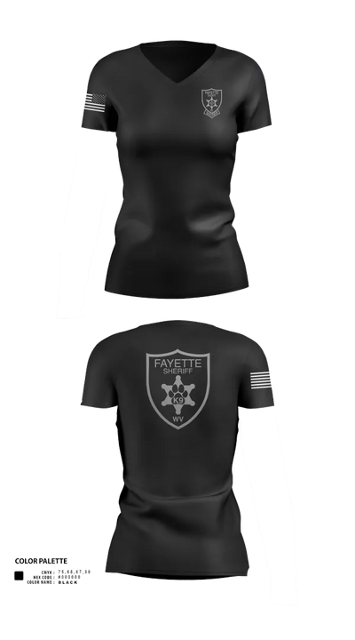 Fayette County Sheriff WV 38752837 Women's Short Sleeve V-neck Shirt - 22