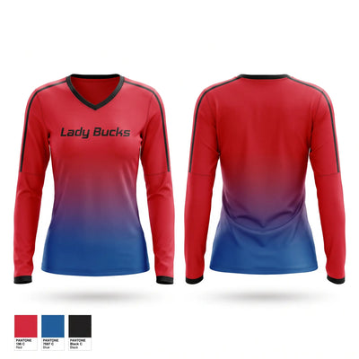 Lady Bucks Women's Long Sleeve V-neck Shirt - 1