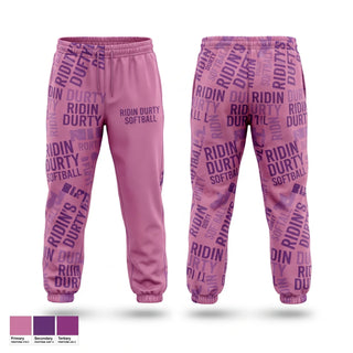 Sweatpants, Ridin Durty softball, Softball, Teamtime, Team time, sublimation, custom sports apparel, team uniforms, spirit wear, spiritwear, sports uniforms, custom shirts, team store, custom team store, fundraiser sports, apparel fundraiser