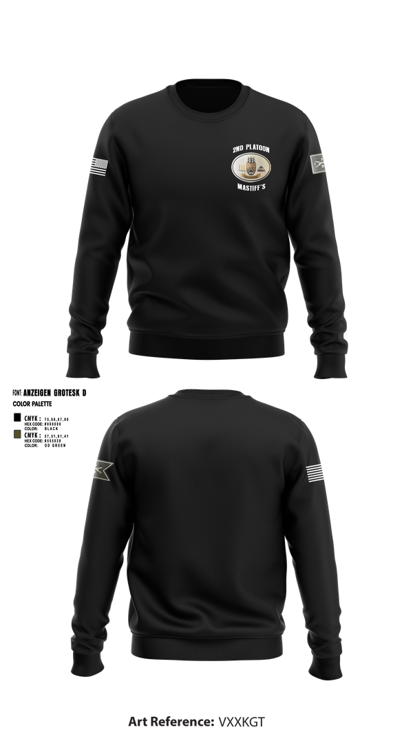 Crew Neck Sweatshirt, 2nd Plt, Doghouse Company, 1/3 TOG, , Teamtime, Team time, sublimation, custom sports apparel, team uniforms, spirit wear, spiritwear, sports uniforms, custom shirts, team store, custom team store, fundraiser sports, apparel fundraiser