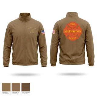 Windbreaker, Mathiston fire and rescue, Fire Department, Teamtime, Team time, sublimation, custom sports apparel, team uniforms, spirit wear, spiritwear, sports uniforms, custom shirts, team store, custom team store, fundraiser sports, apparel fundraiser