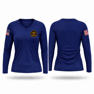 Womens Long Sleeve Vneck Shirt, Grapevine, Police, Teamtime, Team time, sublimation, custom sports apparel, team uniforms, spirit wear, spiritwear, sports uniforms, custom shirts, team store, custom team store, fundraiser sports, apparel fundraiser