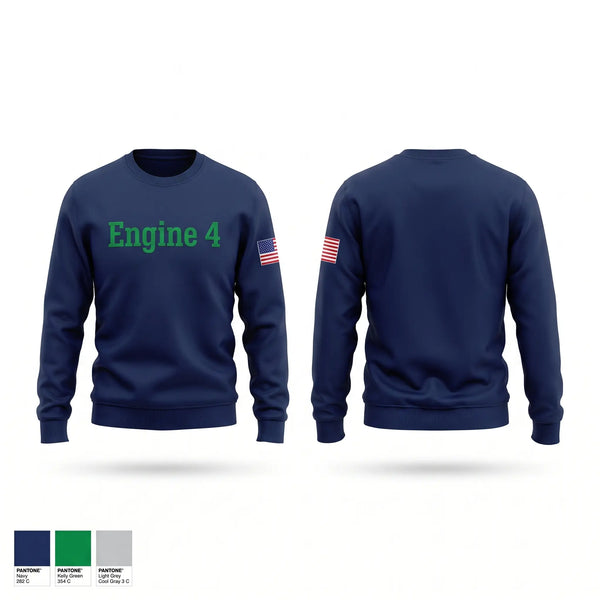 Crew Neck Sweatshirt, Engine 4, Fire Department, Teamtime, Team time, sublimation, custom sports apparel, team uniforms, spirit wear, spiritwear, sports uniforms, custom shirts, team store, custom team store, fundraiser sports, apparel fundraiser