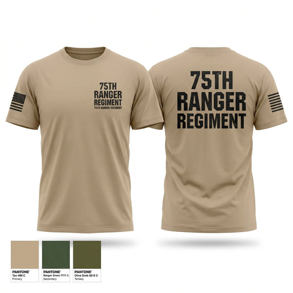 Old School Cotton Feel Shirt, 75th Ranger Regiment, Army, Teamtime, Team time, sublimation, custom sports apparel, team uniforms, spirit wear, spiritwear, sports uniforms, custom shirts, team store, custom team store, fundraiser sports, apparel fundraiser