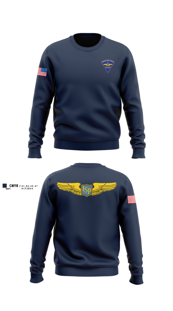 Crew Neck Sweatshirt, Indiana State Police Aviation Unit, Police, Teamtime, Team time, sublimation, custom sports apparel, team uniforms, spirit wear, spiritwear, sports uniforms, custom shirts, team store, custom team store, fundraiser sports, apparel fundraiser