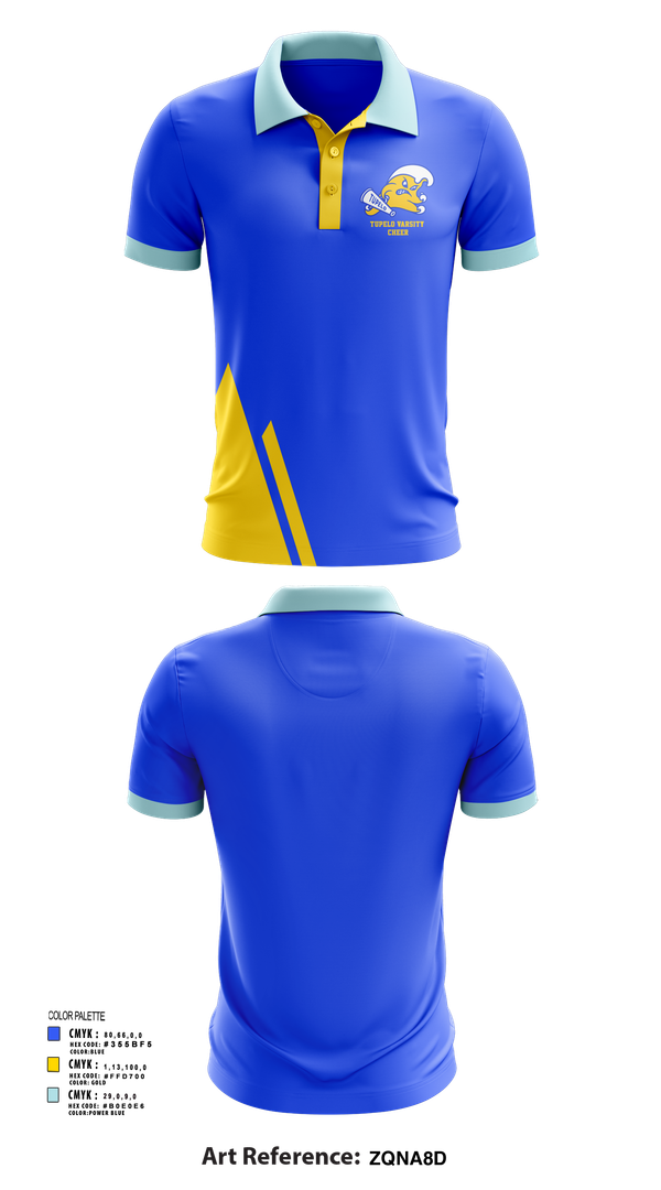 Short Sleeve Performance Polo, Tupelo Varsity Cheer, Cheer, Teamtime, Team time, sublimation, custom sports apparel, team uniforms, spirit wear, spiritwear, sports uniforms, custom shirts, team store, custom team store, fundraiser sports, apparel fundraiser